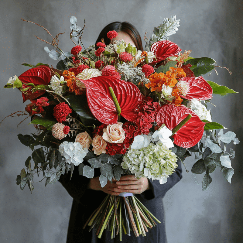 Designers Bouquet with Red Anthurium