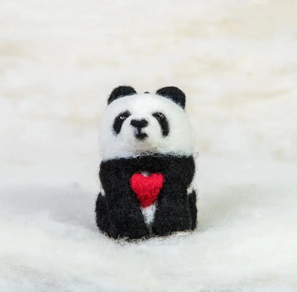 panda bear with heart