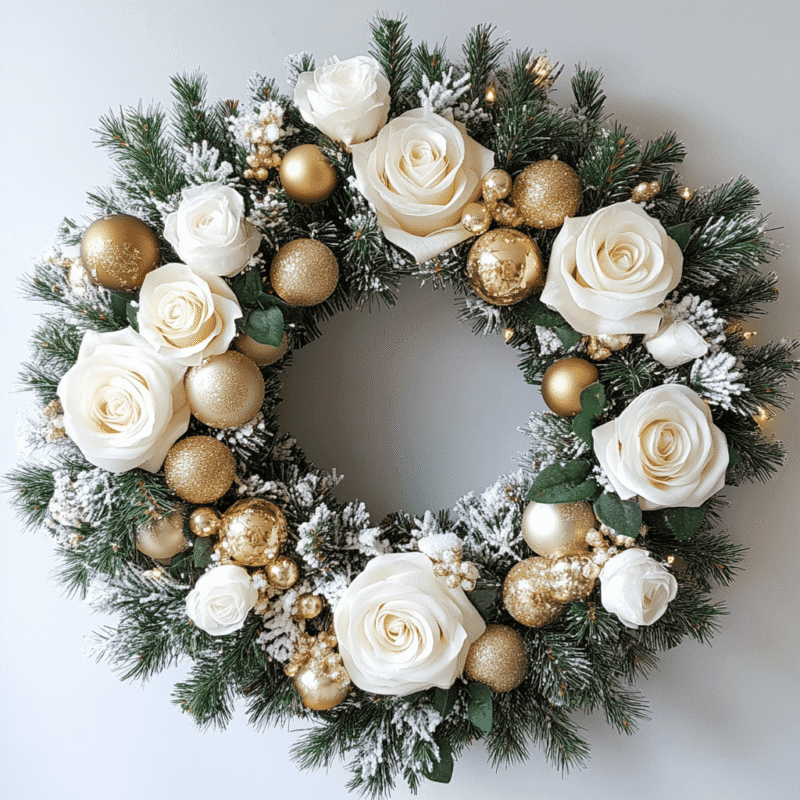 Live Floral Christmas Wreath 18 inch