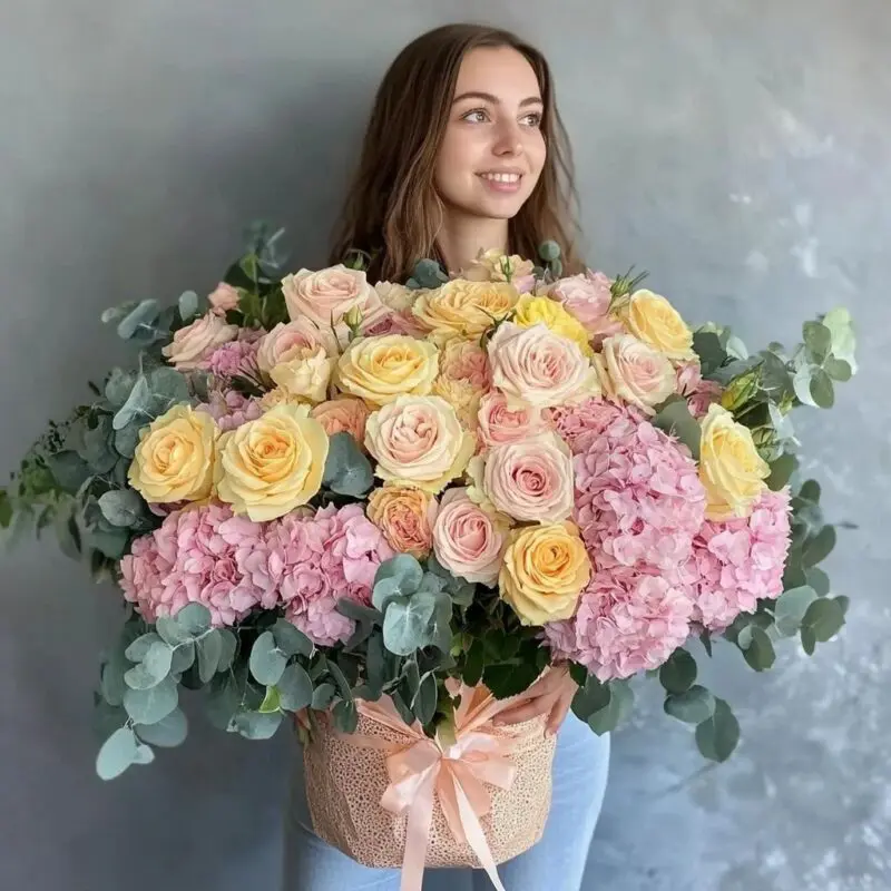 Whispers of Pastel Roses & Hydrangeas
