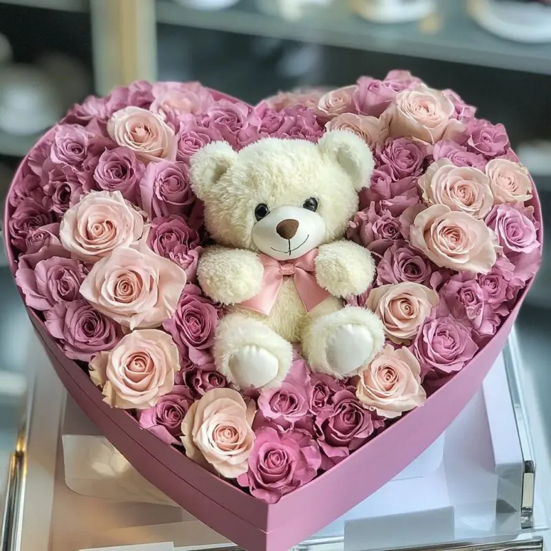 Sweet Embrace with Pink Roses