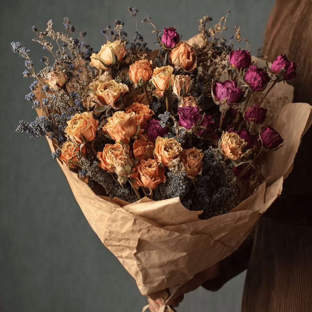 merrylen_httpss.mj.runQTKeLPRqzdU_a_bouquet_of_dry_roses_and_li_3e8fc277-8cd0-41b3-8226-8f8d2bb3abf8