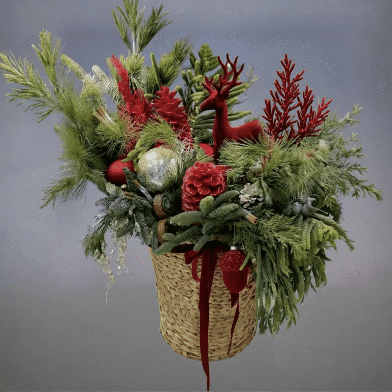 Christmas Woodland Reindeer Basket