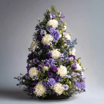 merrylen desighners flower arrangement in shape of christmas tr 4e8400ff b662 414c 99e5 799308548348