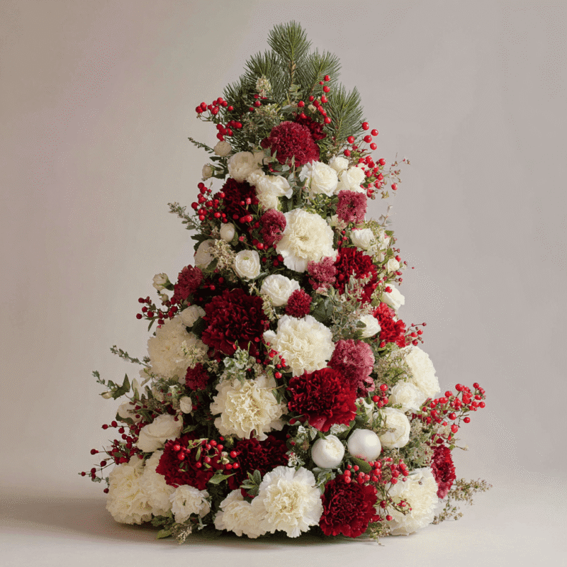 Christmas Cranberry Velvet Tree