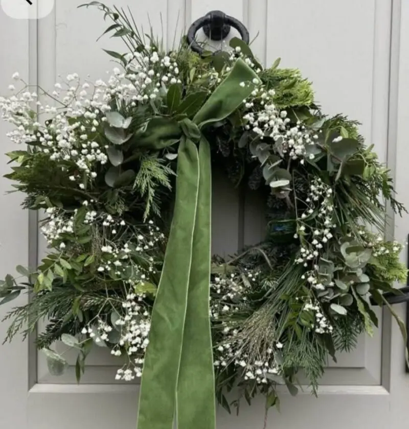 Christmas Meadow Velvet Wreath 24″