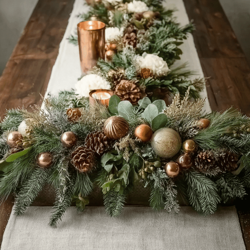 Christmas Copper Glow Table Garland