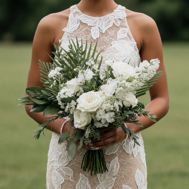 Beach Wedding Bouquets Tropical White Rose Serenity