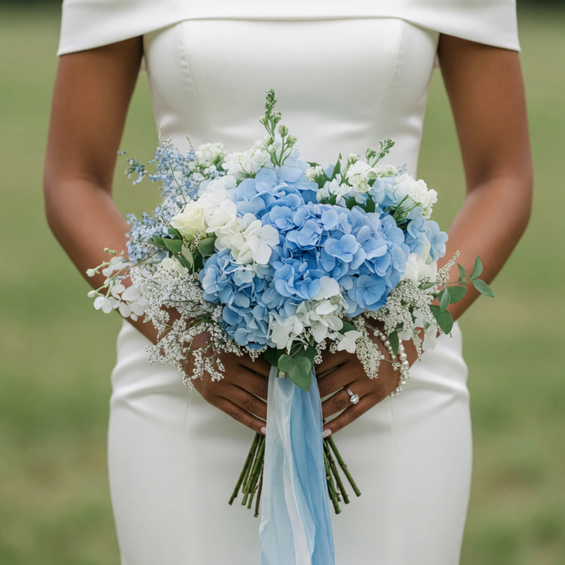 Beach Wedding Bouquets Ocean Blue Hydrangea Breeze
