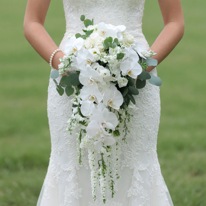 Beach Wedding Bouquets White Orchid Waterfall