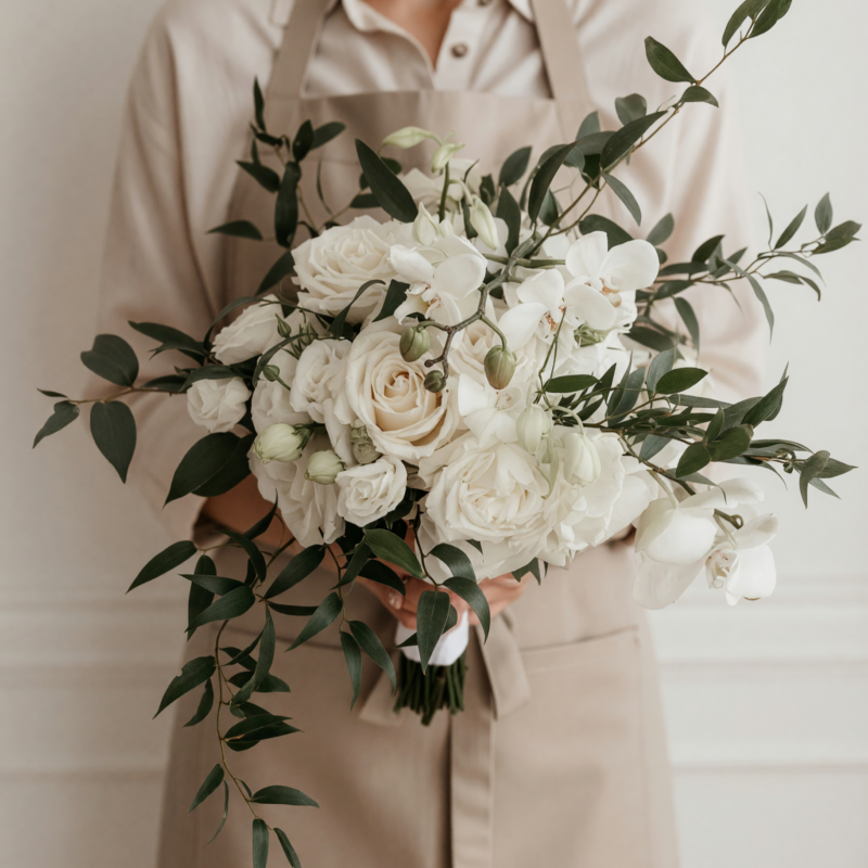 Beach Wedding Bouquets Ivory Orchid Canopy