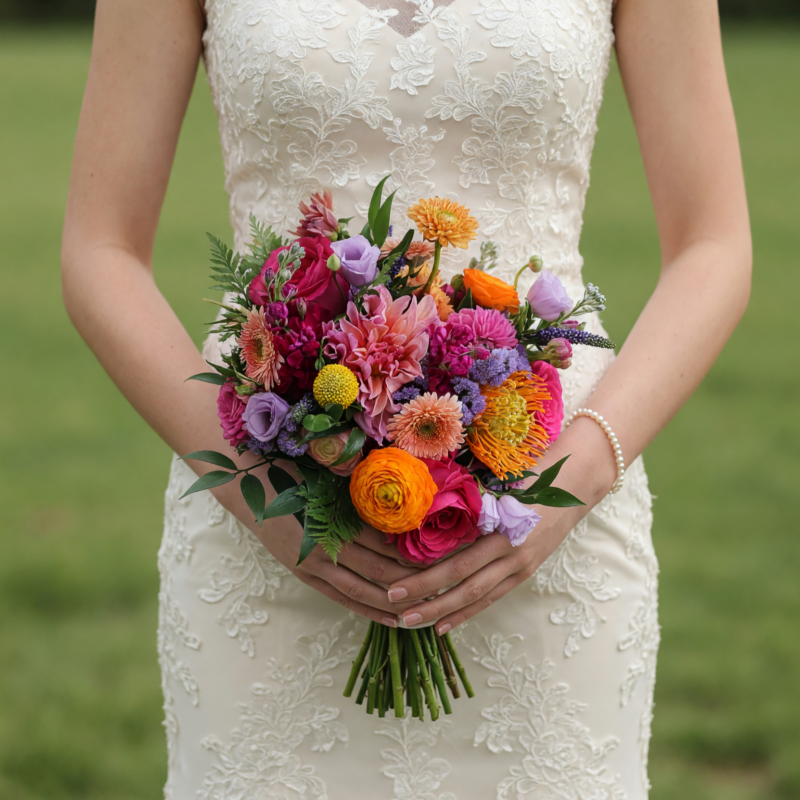 Colourful Wedding Bouquets Sunset Bloom