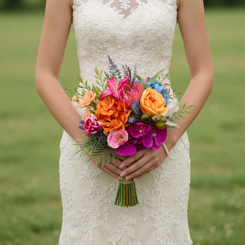 Colourful Wedding Bouquets Tropical Jewel