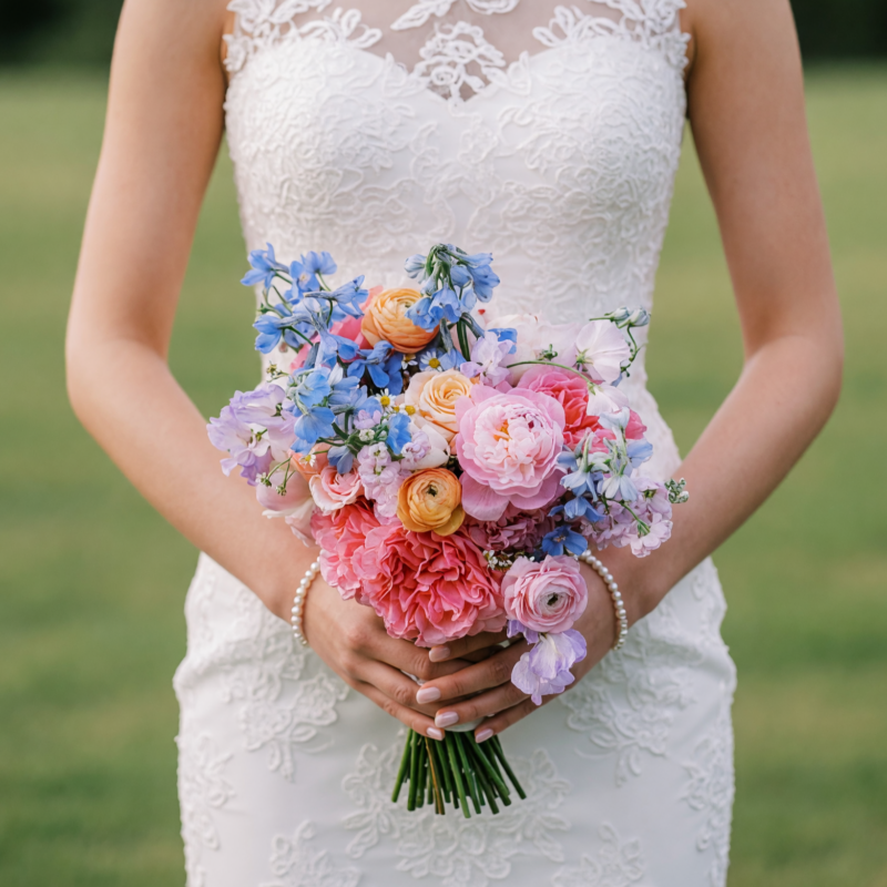 Colourful Wedding Bouquets Pastel Harmony