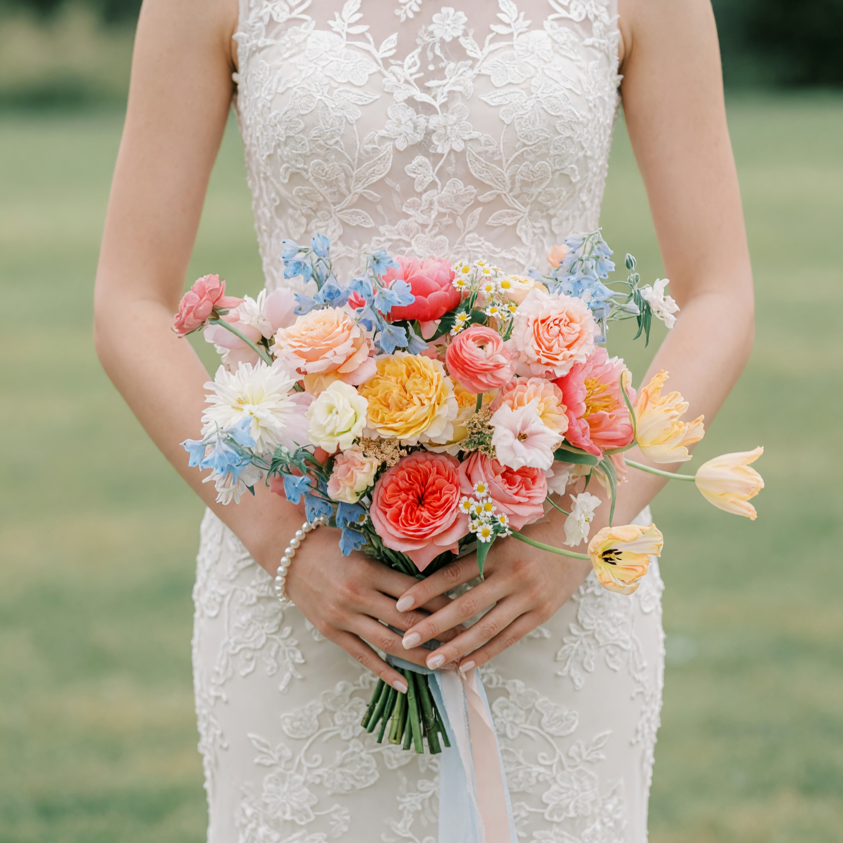 Colourful Wedding Bouquets Pastel Garden Charm