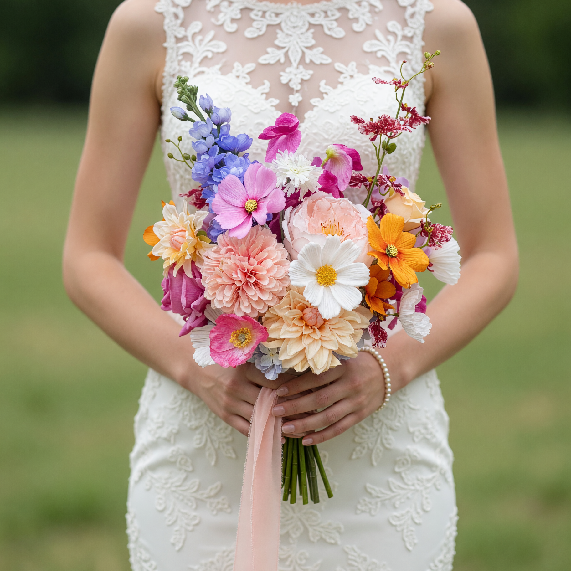 Bridal Blooms Colorful Garden Wedding Bouquet