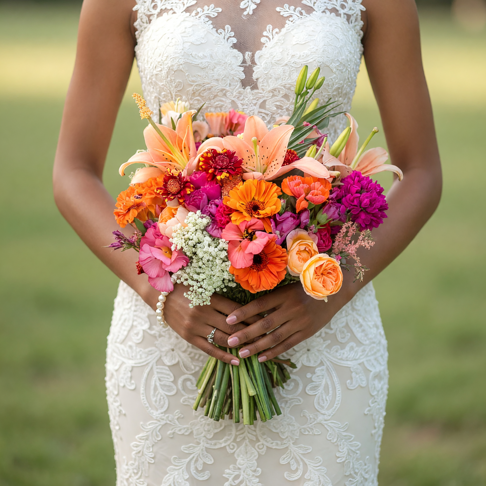 Colourful Wedding Bouquets Sunset Garden Collection