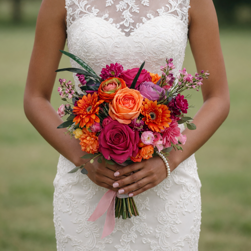 Colourful Wedding Bouquets Vibrant Romance