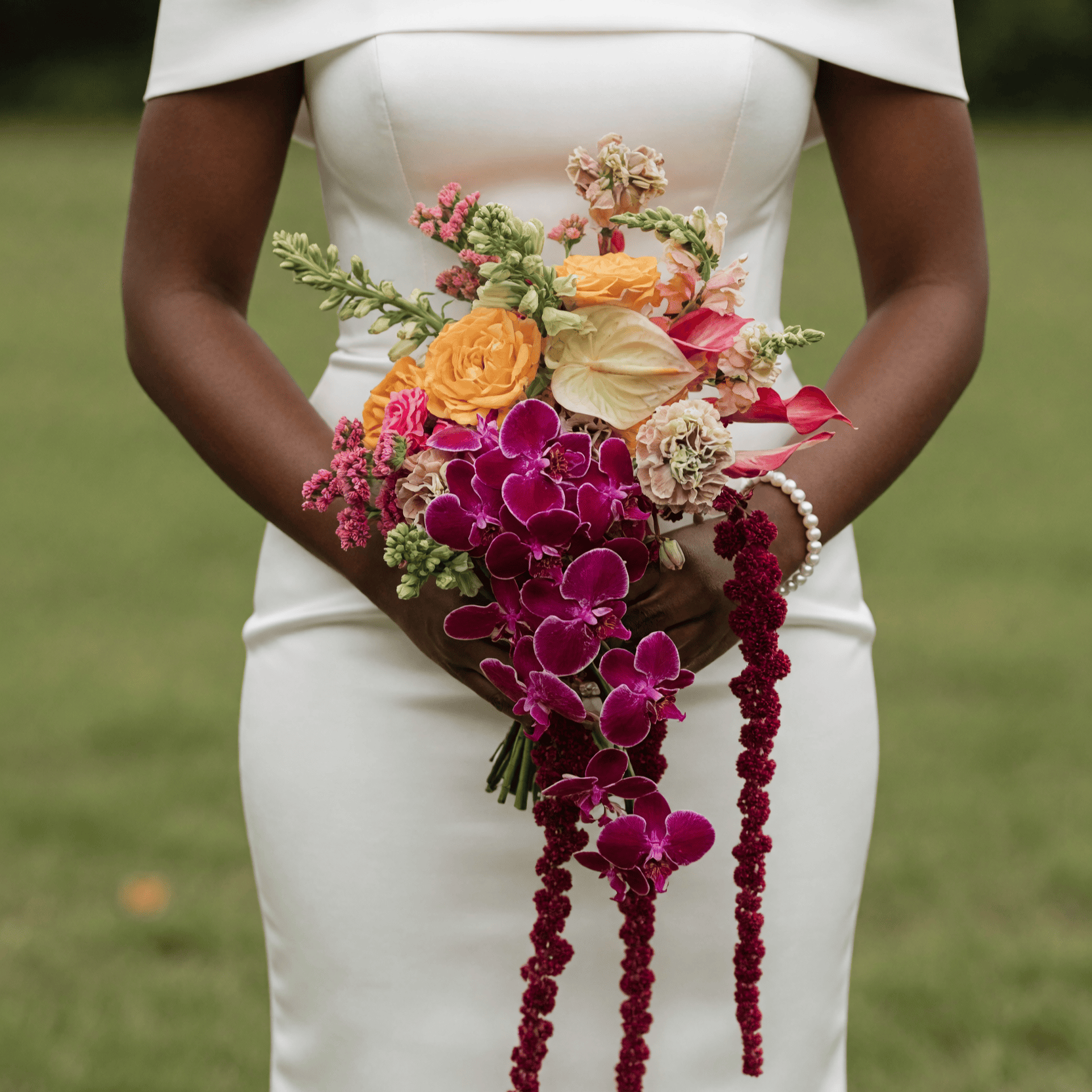 Colourful Wedding Bouquets Orchid Cascade