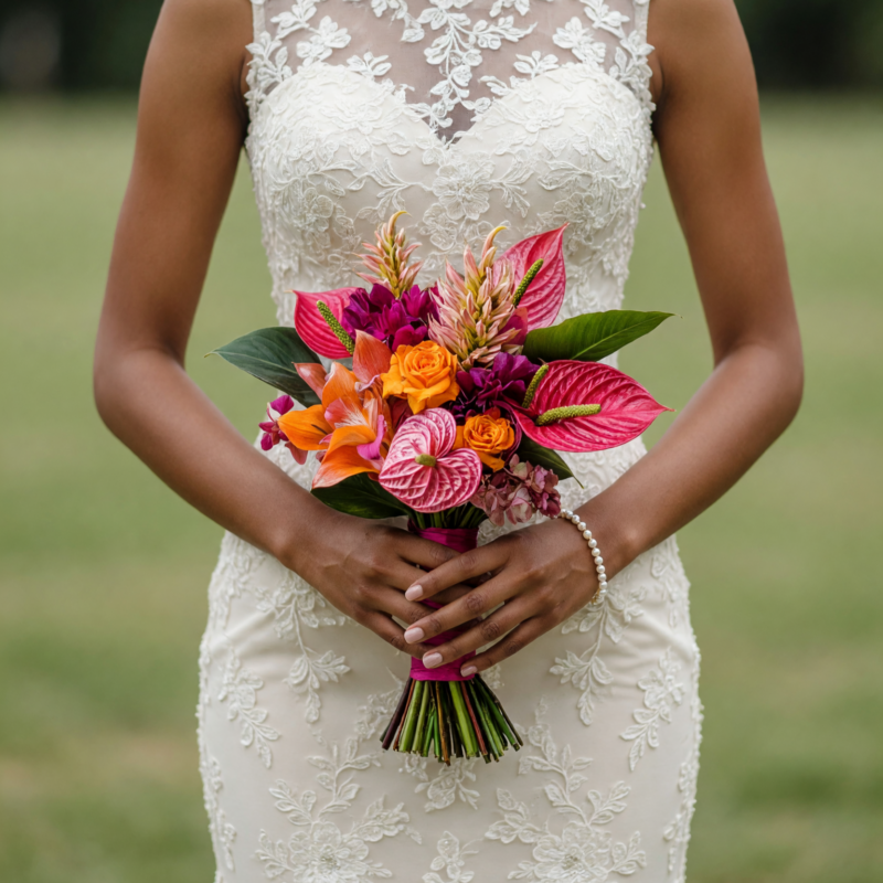 Colourful Wedding Bouquets Tropical Ember