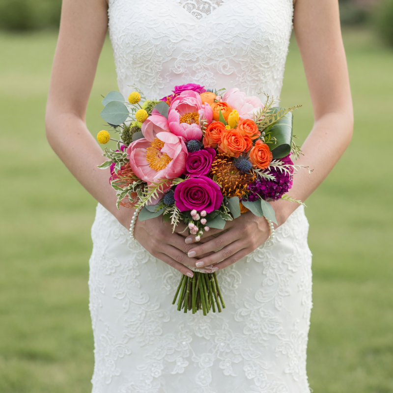 Colourful Wedding Bouquets Coral Berry