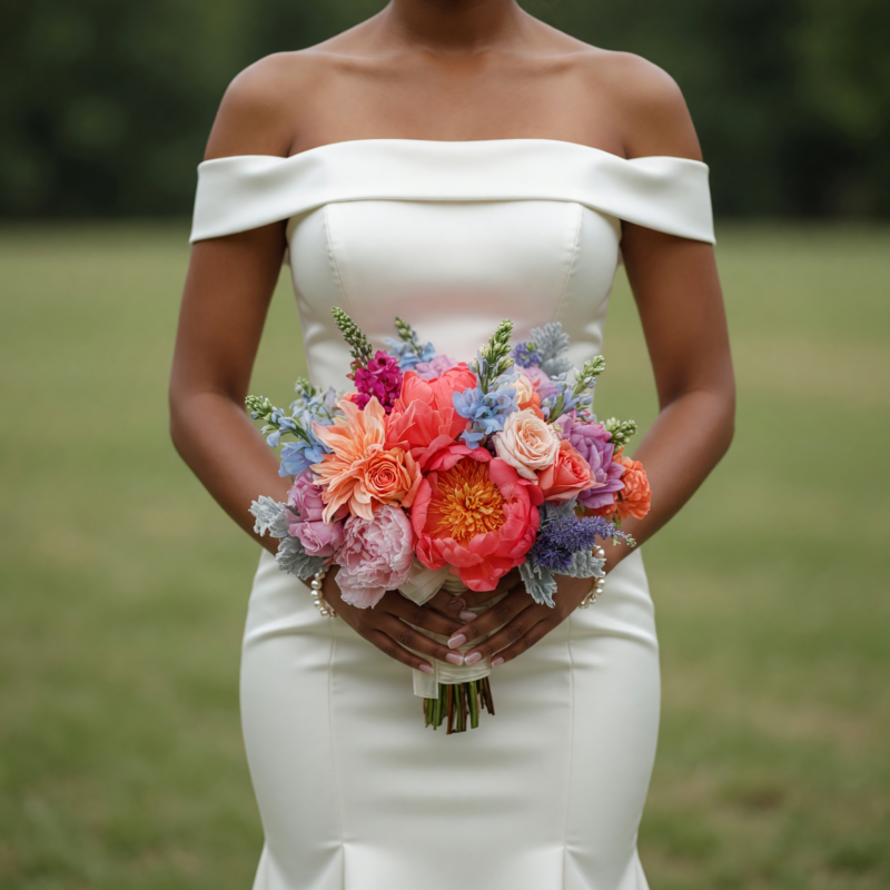 Colourful Wedding Bouquets Coral Sky Romance