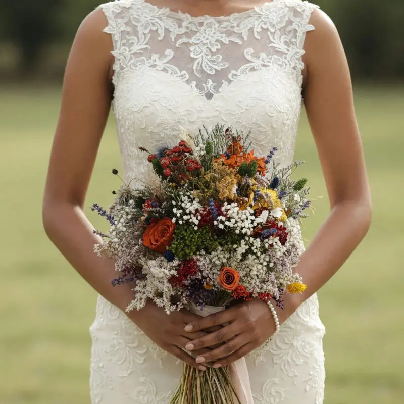 Dried Flower Wedding Bouquets Autumn Harvest Joy