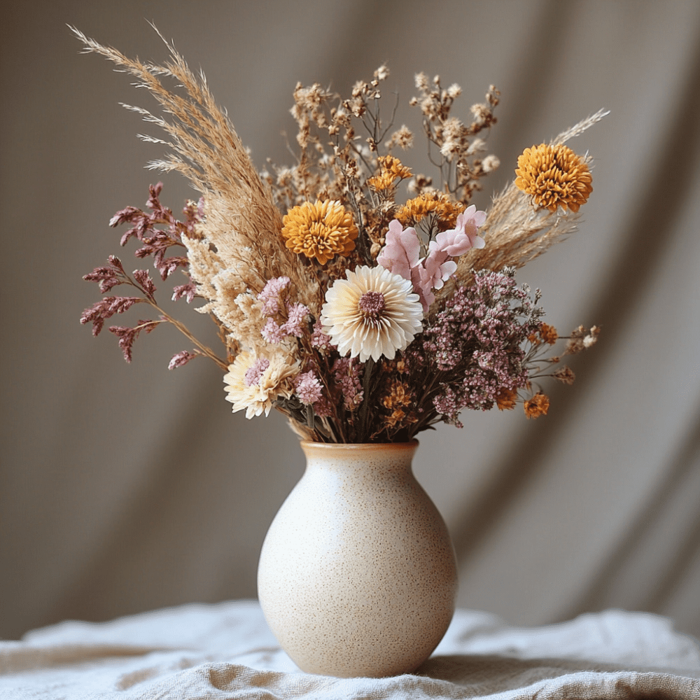 Dry flower arrangement