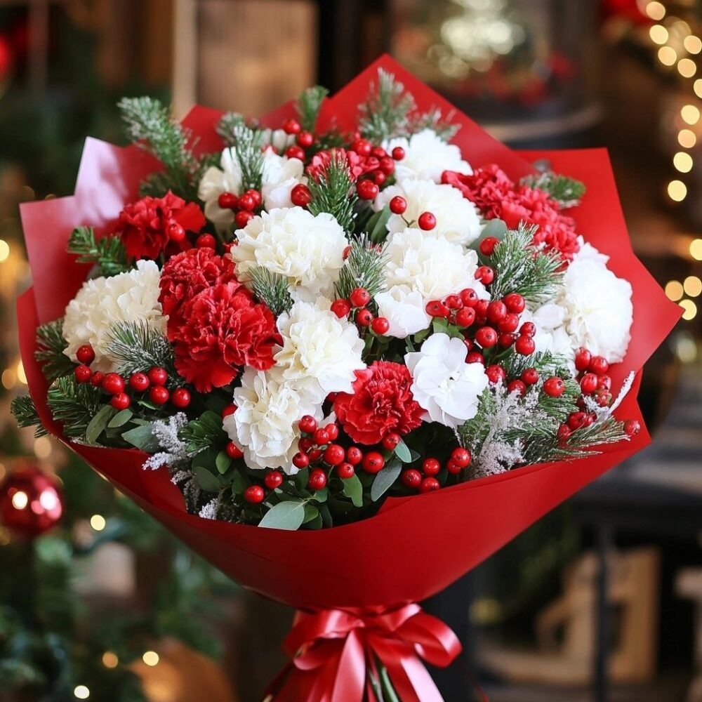 Red and white bouquet