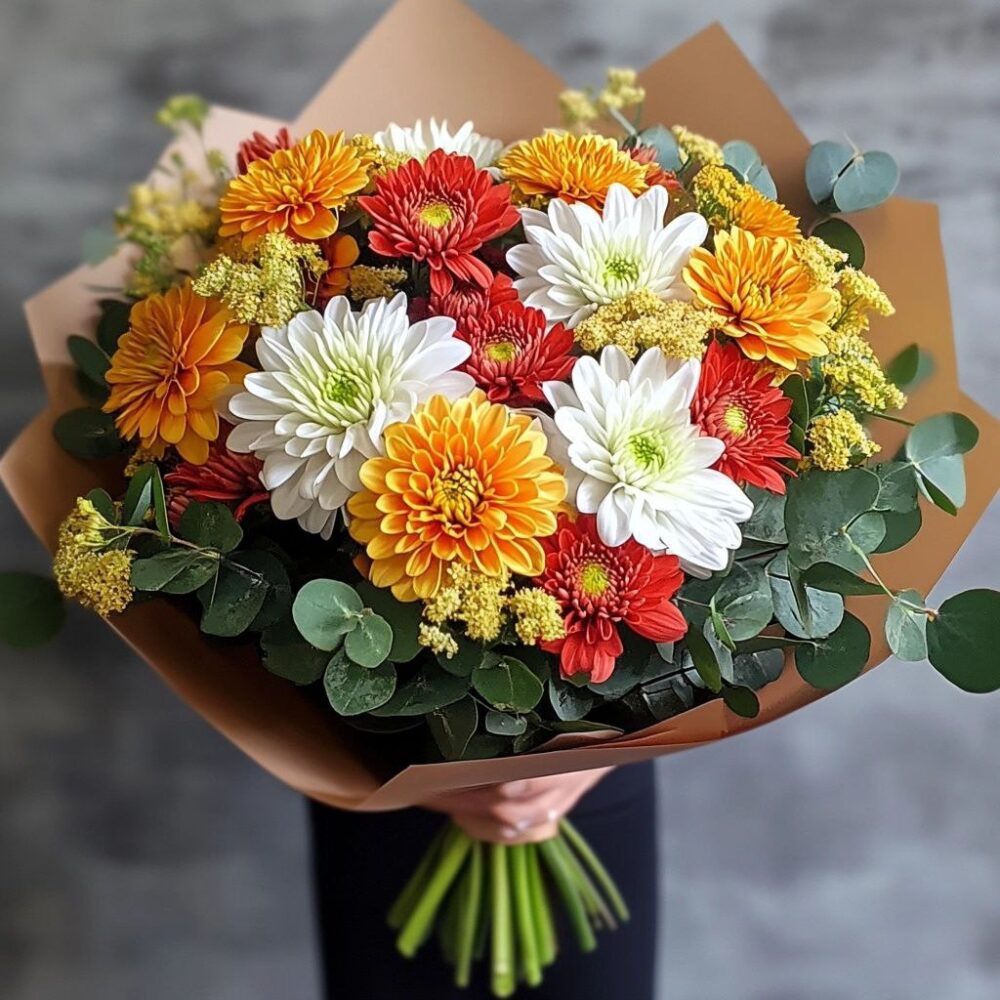 Mums mono bouquet