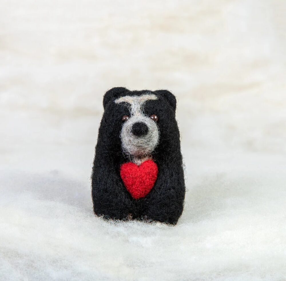 Handmade felt toy from Peru (save the bear)