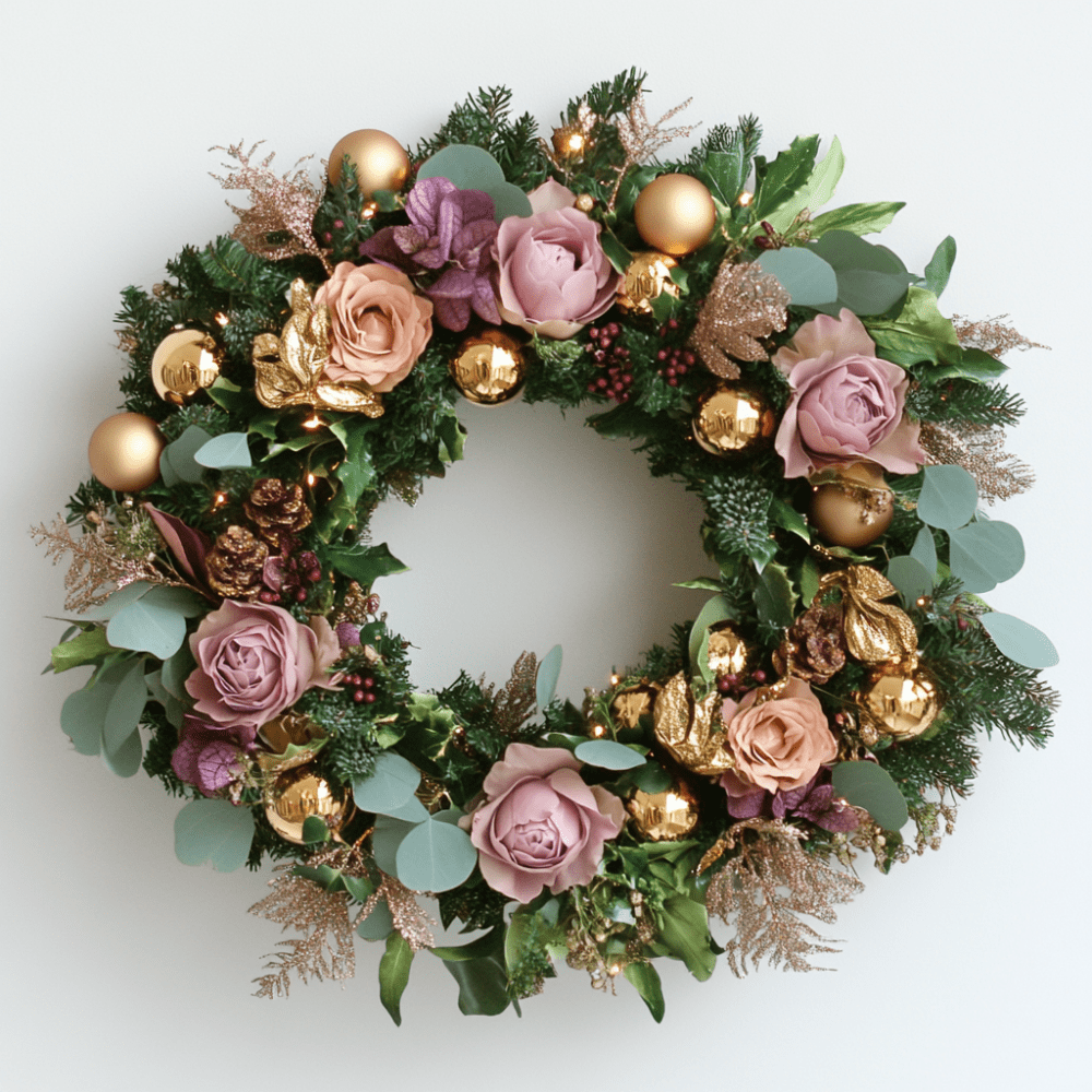 Live Floral Christmas Wreath