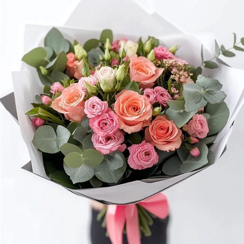 Blush Romance Pink Rose Bouquet