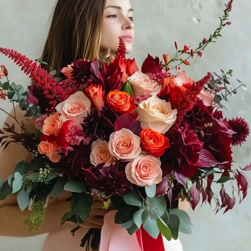 Fiery Romance Rose Bouquet