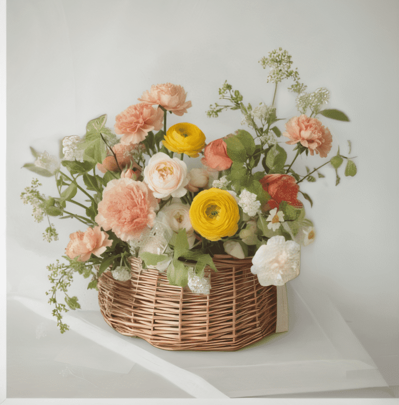 Whimsical Bloom Basket