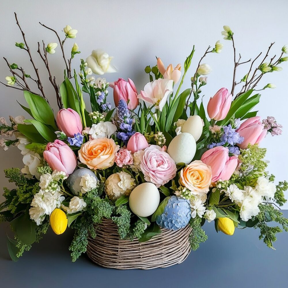 Pastel Meadow Basket for Easter