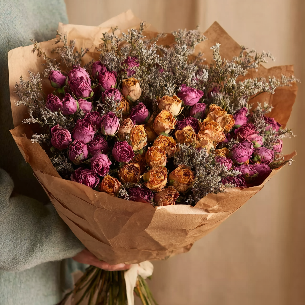 merrylen_httpss.mj.runQTKeLPRqzdU_a_bouquet_of_dry_roses_and_li_06532ba9-fa25-4490-882f-1011d0279ec0