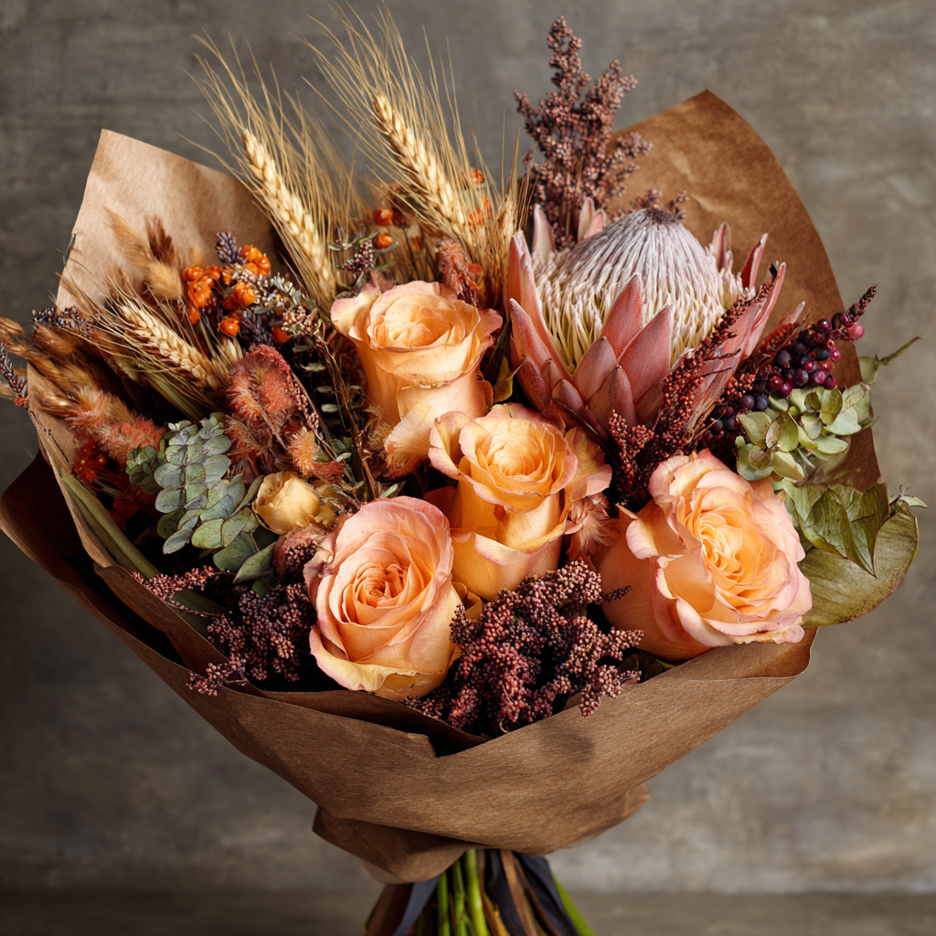 merrylen_autumn_style_bouquet_with_peach_roses_wheat_berries_pr_03ced530-0cd0-48b5-b334-7670ec2d82d7
