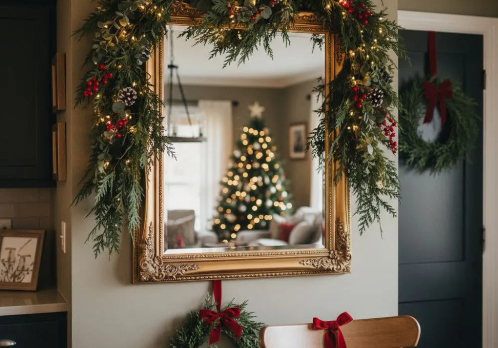 christmas garland and matching wreath