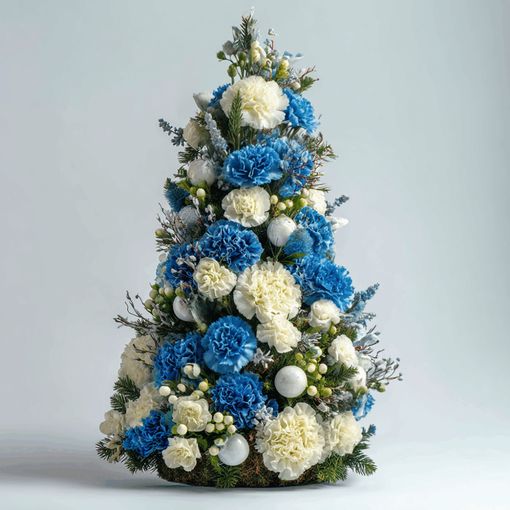 Christmas Blue Snowfall Tree