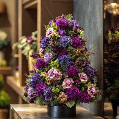 merrylen luxury desighners flower arrangement with pine douglas ac4dd0f4 3ee0 4c60 a7e2 f1a6441bf134