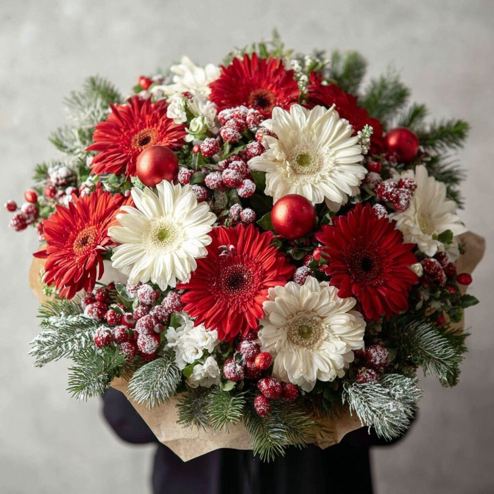 Christmas Peppermint Gerbera Glow