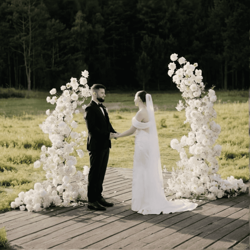 Timeless White Floral Wedding Arch