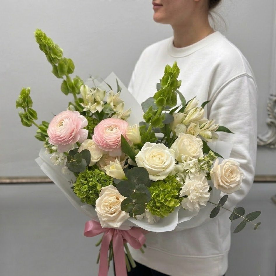 bouquet green and white