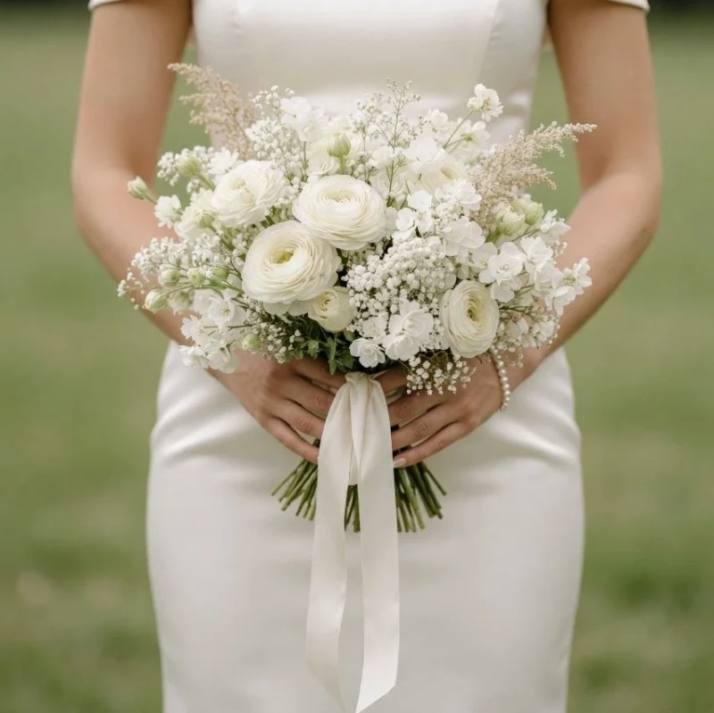 White Wedding Bouquet Snowy Romance