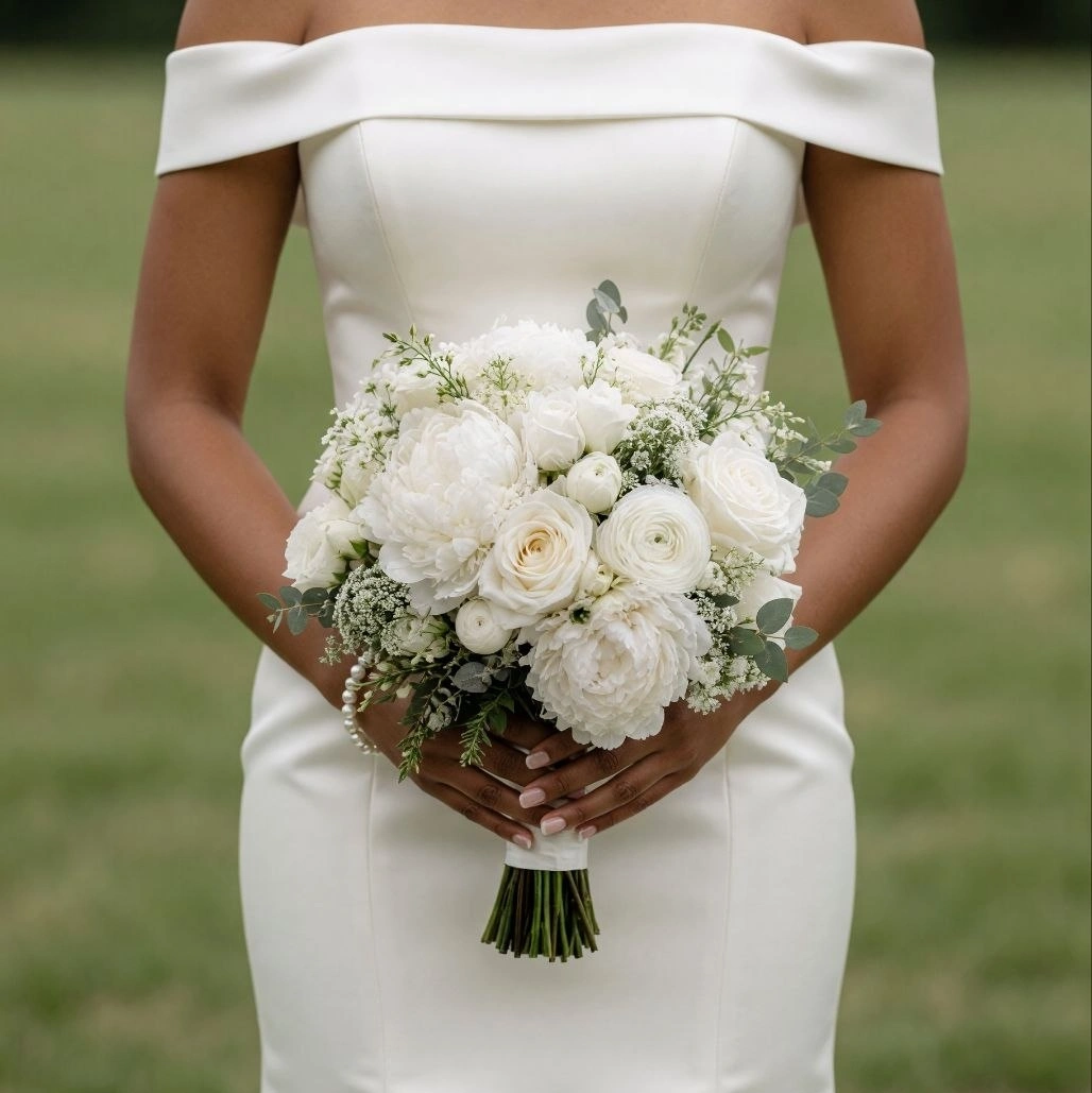 White Wedding Bouquet Pure Grace