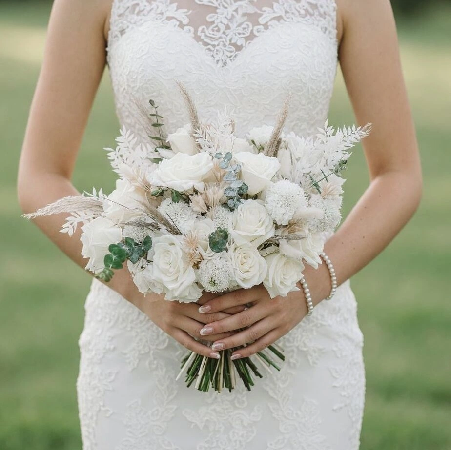 White Wedding Bouquet Rustic Elegance