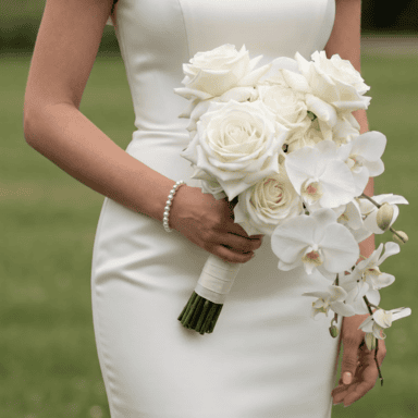 White Wedding Bouquet Orchid Romance