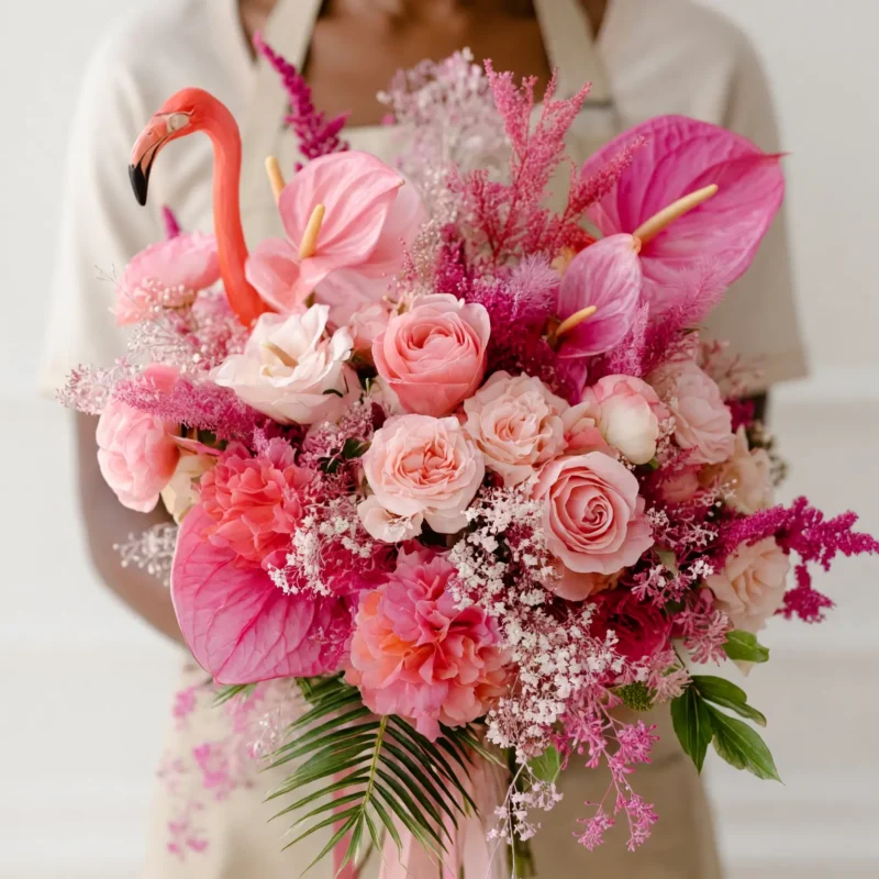 Pink Wedding Bouquet Tropical Paradise
