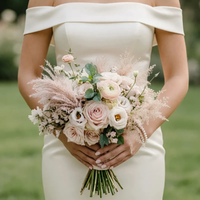 Pink Wedding Bouquet Soft Boho Elegance